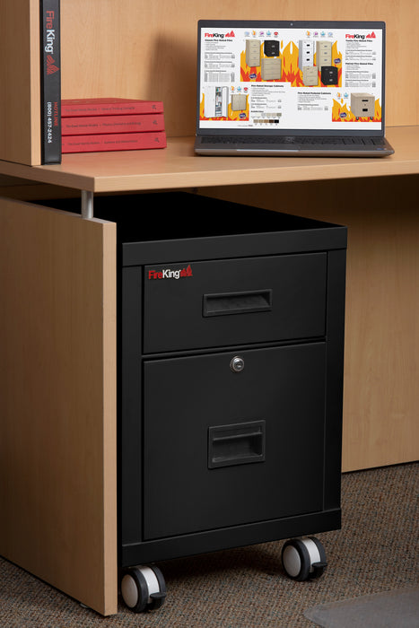 FireKing Mobile Pedestal Legal/Letter File Cabinet - 1-Hour Fire Rated - 4 Colors