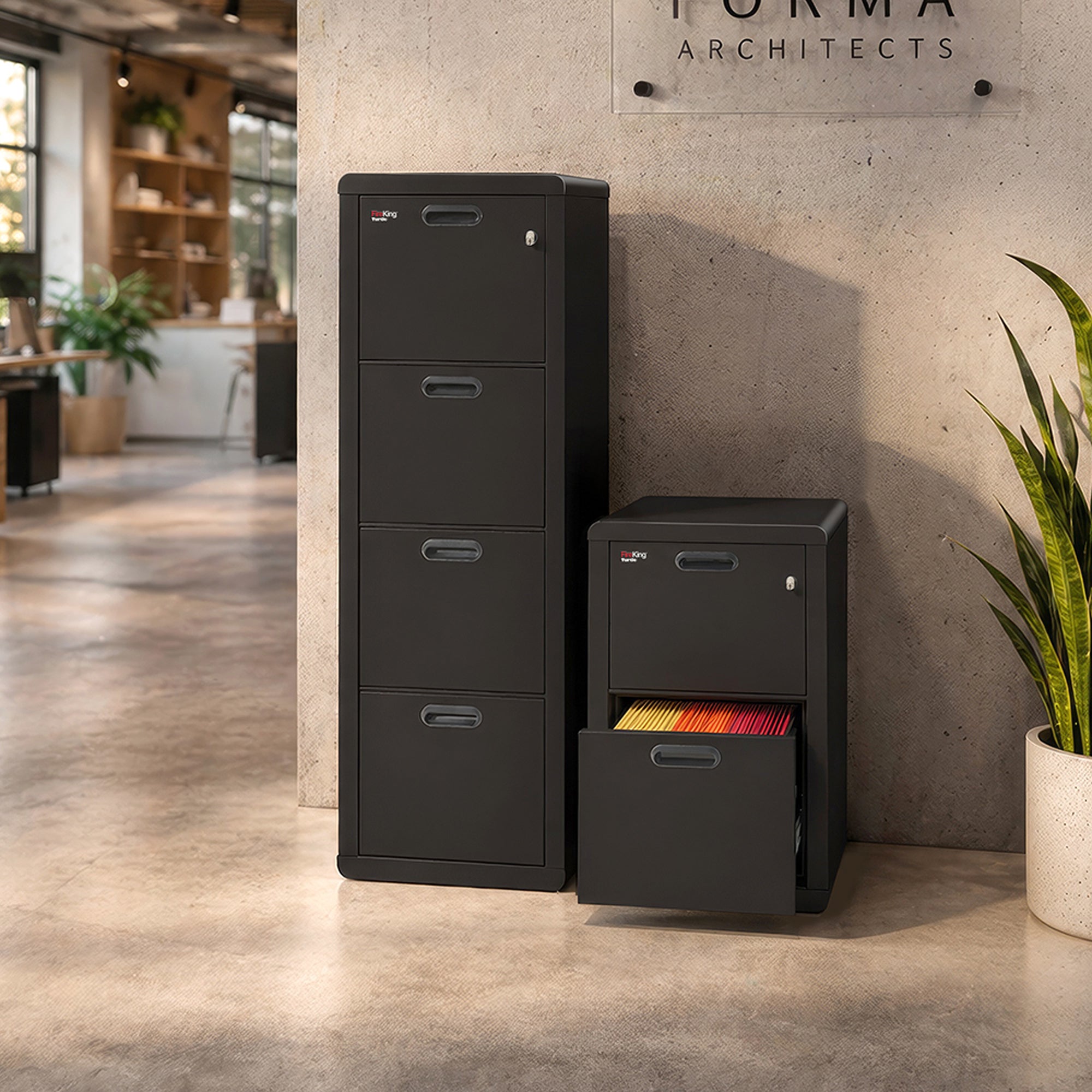 FireKing Turtle Contour Fire Rated File Cabinet, 1-Hour UL, Letter/Legal Filing, 2 or 4 Drawers - Multiple Colors