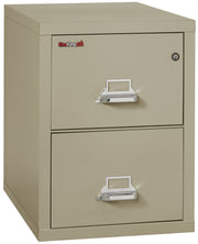 FireKing vertical filing cabinet in beige