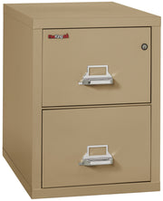 FireKing vertical filing cabinet in beige