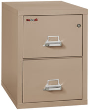 FireKing vertical filing cabinet in beige