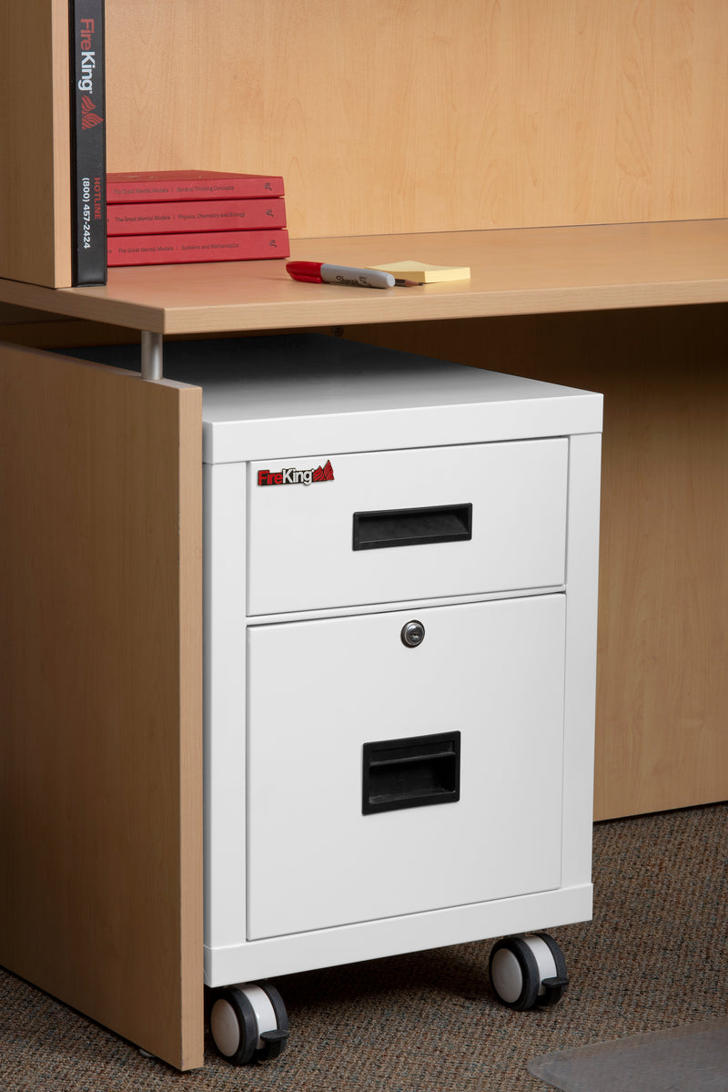 FireKing Mobile Pedestal Legal/Letter File Cabinet - 1-Hour Fire Rated - 4 Colors