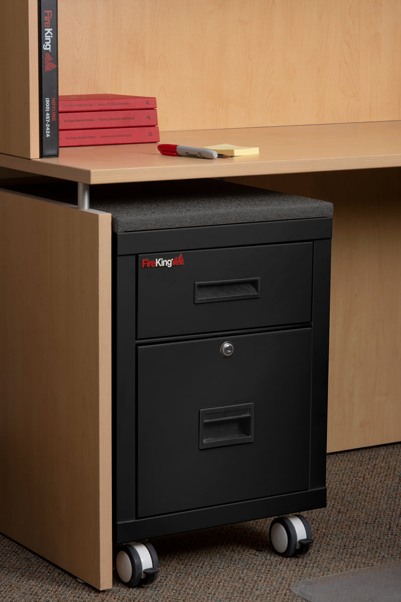 FireKing Mobile Pedestal Legal/Letter File Cabinet - 1-Hour Fire Rated - 4 Colors