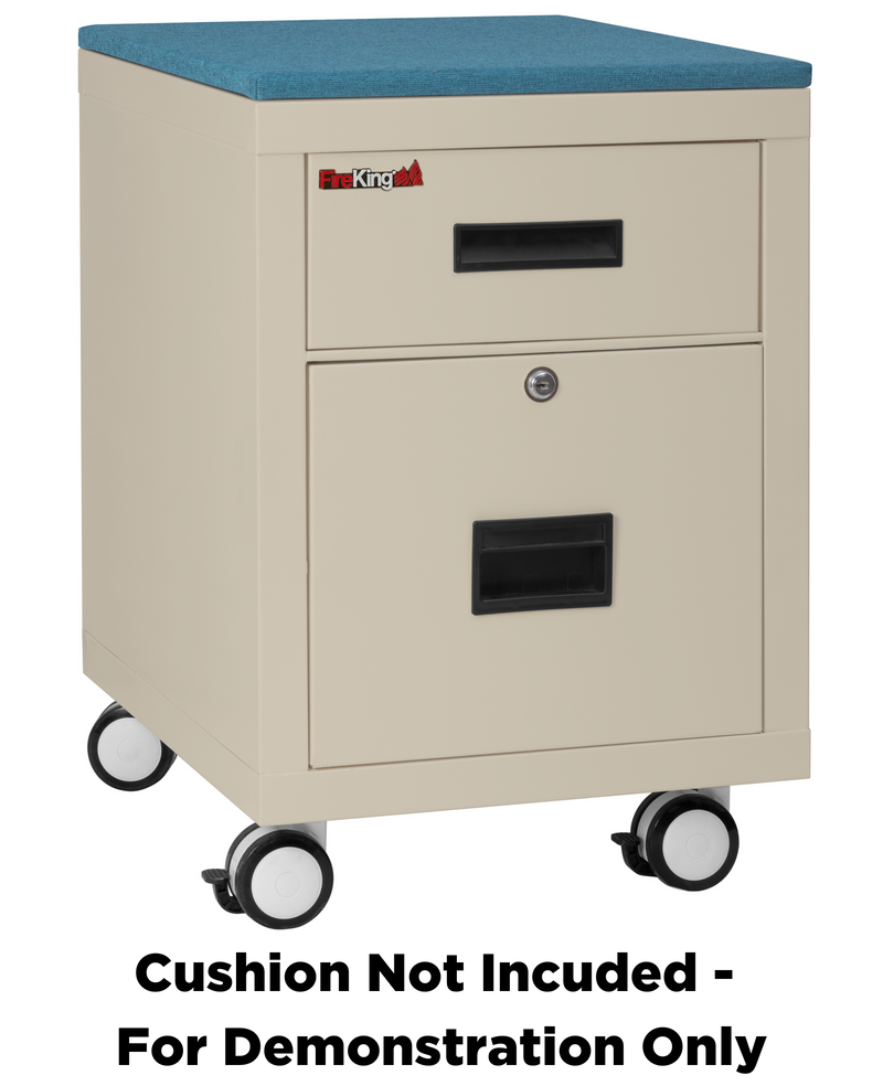 FireKing Mobile Pedestal Legal/Letter File Cabinet - 1-Hour Fire Rated - 4 Colors