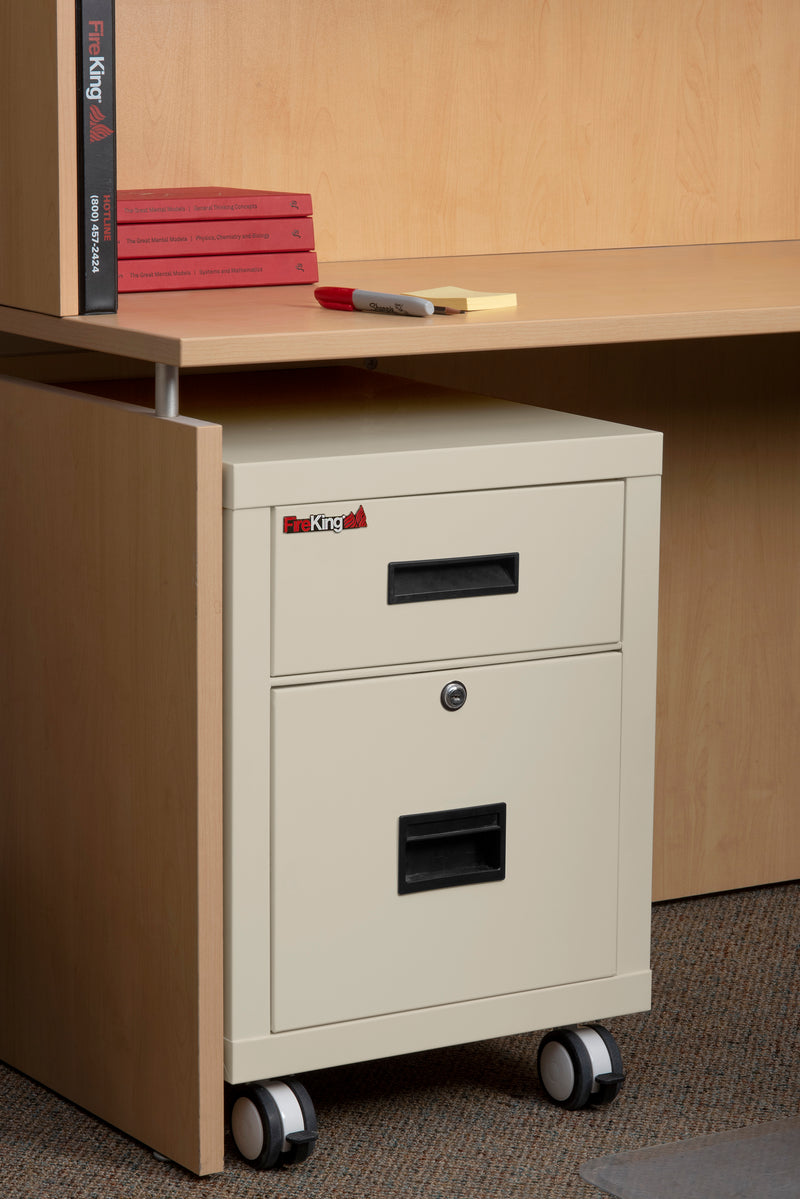 FireKing Mobile Pedestal Legal/Letter File Cabinet - 1-Hour Fire Rated - 4 Colors