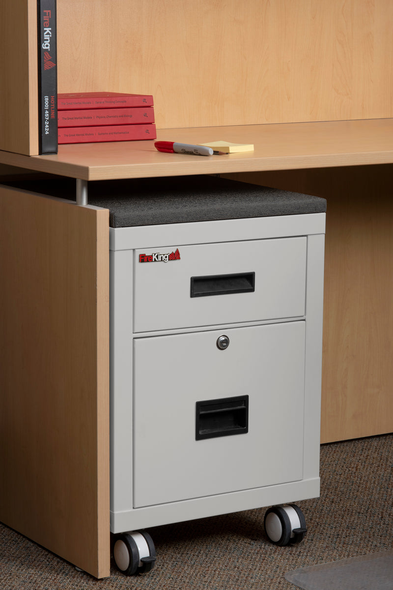 FireKing Mobile Pedestal Legal/Letter File Cabinet - 1-Hour Fire Rated - 4 Colors