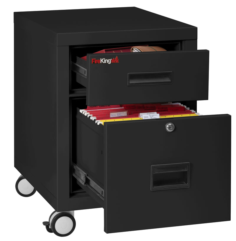 FireKing Mobile Pedestal Legal/Letter File Cabinet - 1-Hour Fire Rated - 4 Colors
