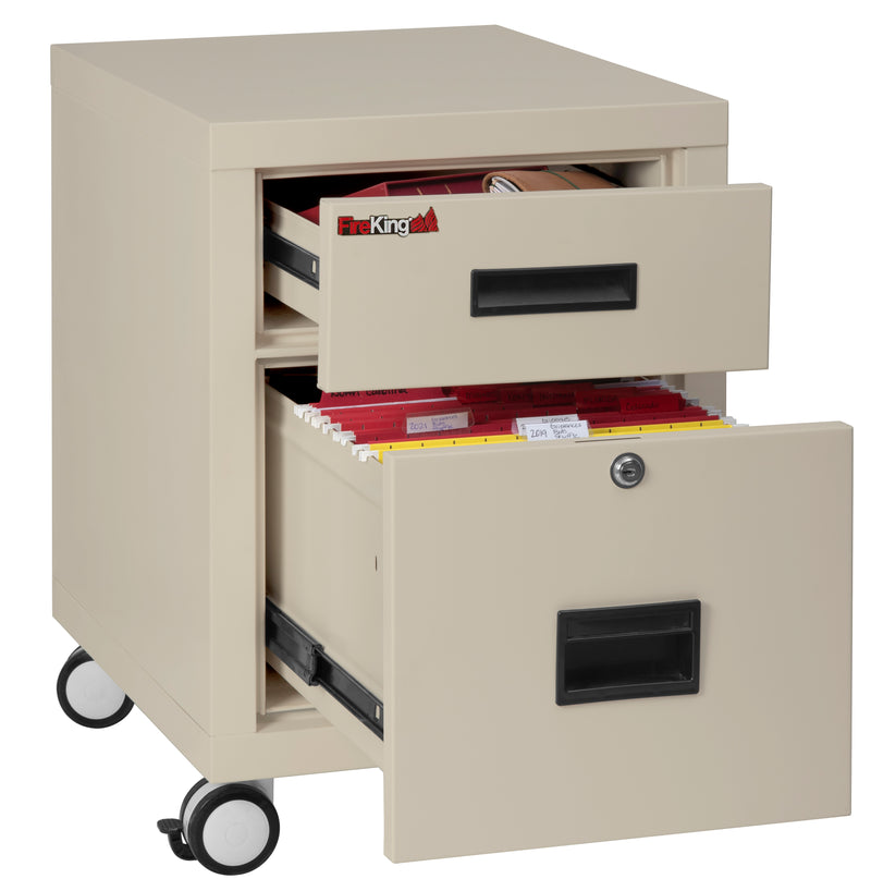 FireKing Mobile Pedestal Legal/Letter File Cabinet - 1-Hour Fire Rated - 4 Colors