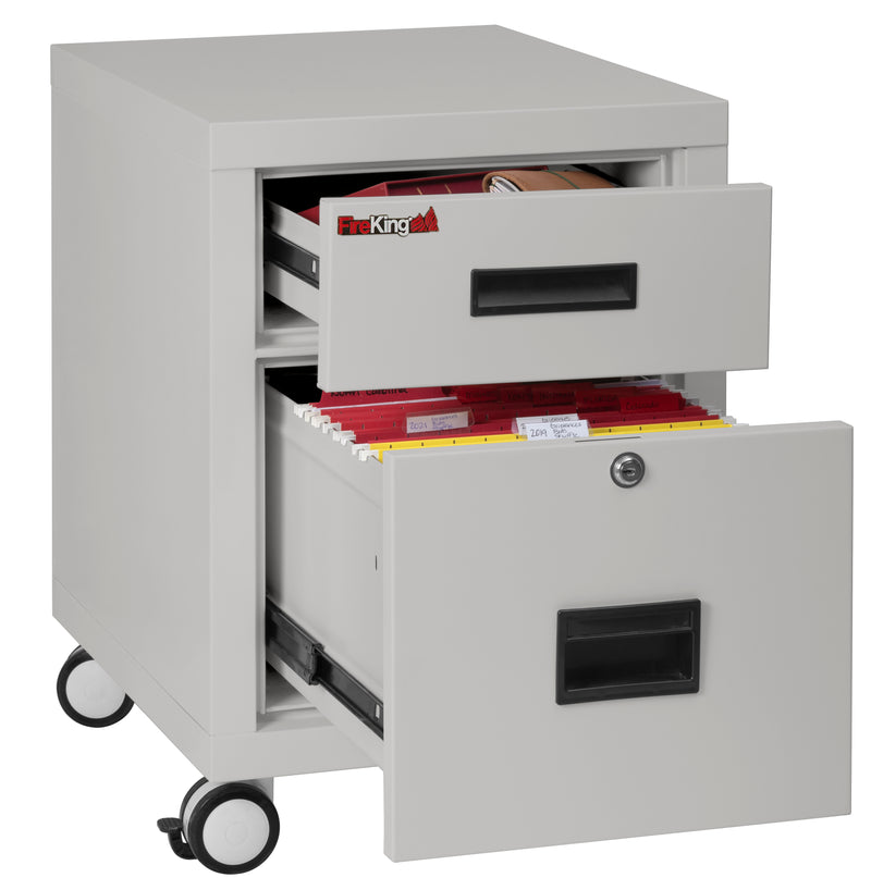 FireKing Mobile Pedestal Legal/Letter File Cabinet - 1-Hour Fire Rated - 4 Colors
