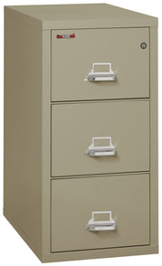 FireKing vertical filing cabinet in beige
