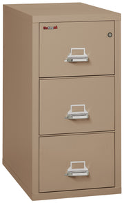 FireKing vertical filing cabinet in light beige