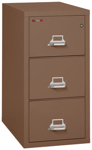 FireKing vertical filing cabinet in medium brown