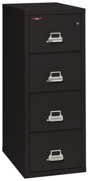 FireKing vertical filing cabinet in black with five drawers