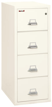 FireKing vertical filing cabinet in ivory/cream with five drawers