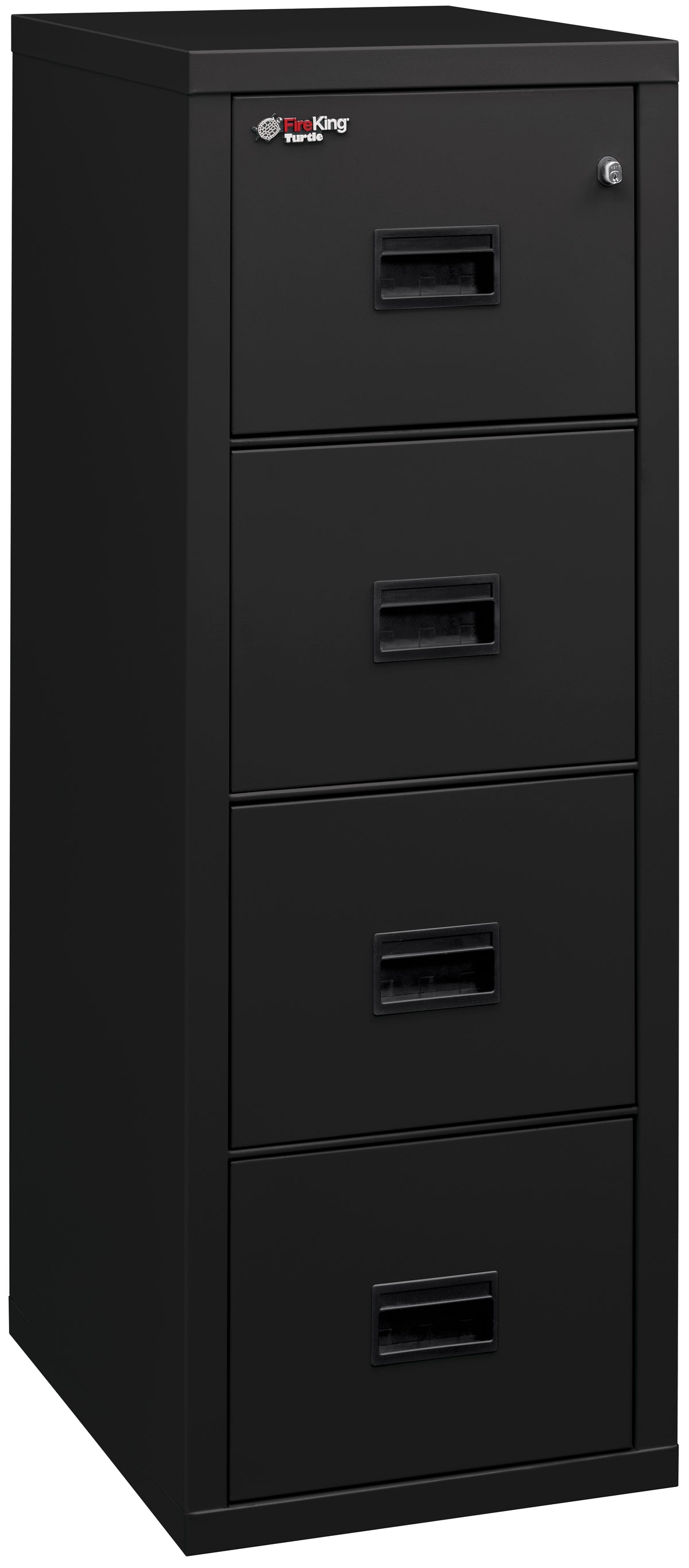 FireKing Turtle Series - Space Saving Vertical File Cabinet - 1-Hour Fire Rated - 2 or 4 Drawers - 3 Colors4 Drawer - 22" Depth - Letter/Legal File / Black