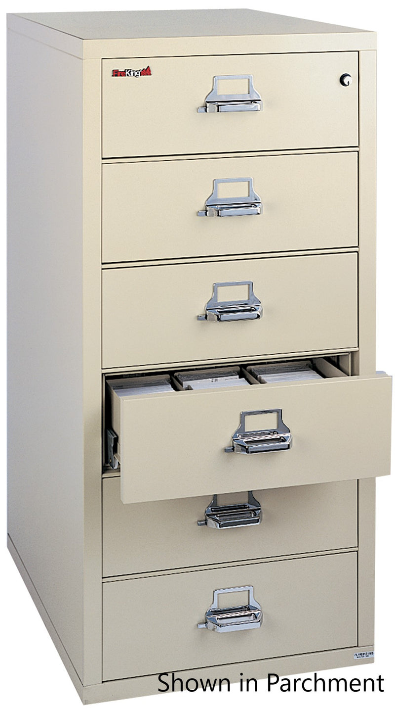 Card File Note System FireKing 1-Hour Fire Rated Card, Check, & Note File Cabinet - 4 or 6 D