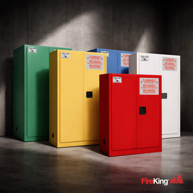 FireKing Flammable Safety Cabinets - 30, 45, & 60 Gallon Sizes - Multiple Colors - UL/ULC, OSHA, NFPA, and ANSI Compliant