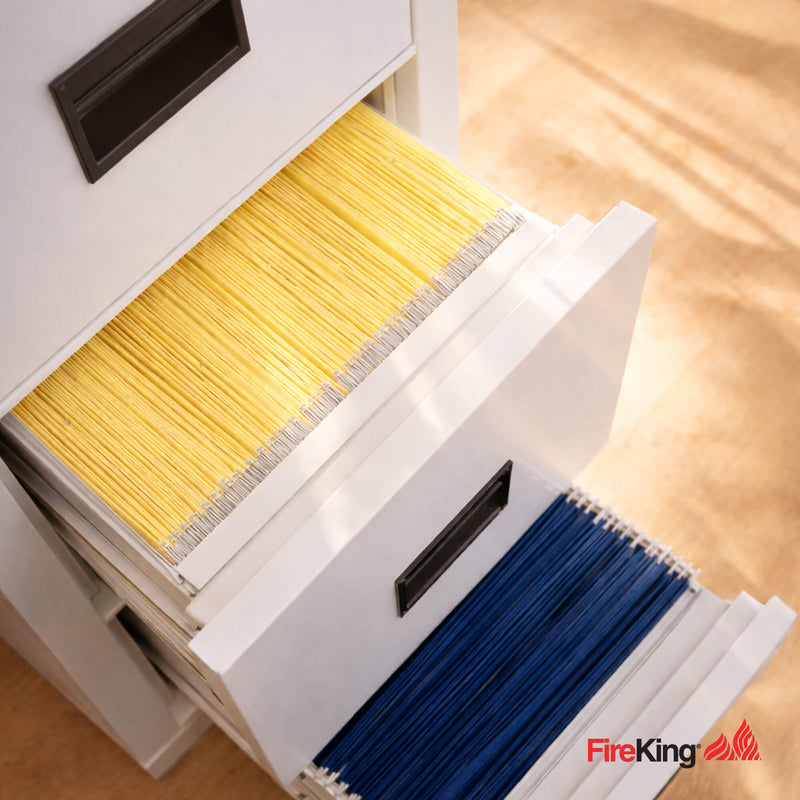 FireKing Turtle Series - Space Saving Vertical File Cabinet - 1-Hour Fire Rated - 2 or 4 Drawers - Multiple Colors