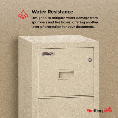 FireKing Turtle Series - Space Saving Vertical File Cabinet - 1-Hour Fire Rated - 2 or 4 Drawers - Multiple Colors