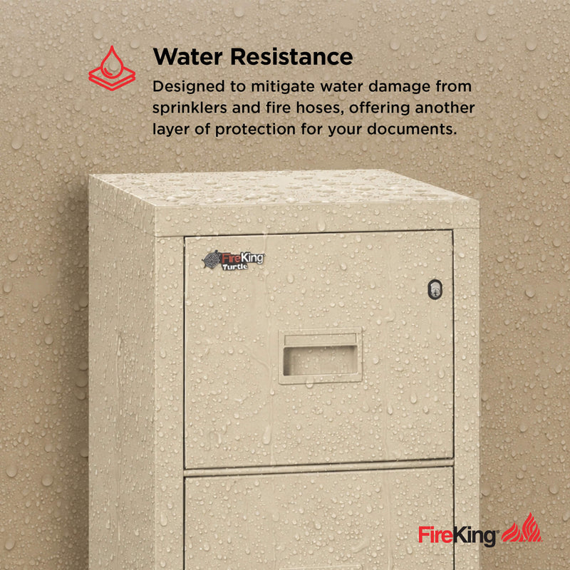 FireKing Turtle Series - Space Saving Vertical File Cabinet - 1-Hour Fire Rated - 2 or 4 Drawers - Multiple Colors