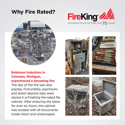 FireKing Turtle Series - Space Saving Vertical File Cabinet - 1-Hour Fire Rated - 2 or 4 Drawers - Multiple Colors
