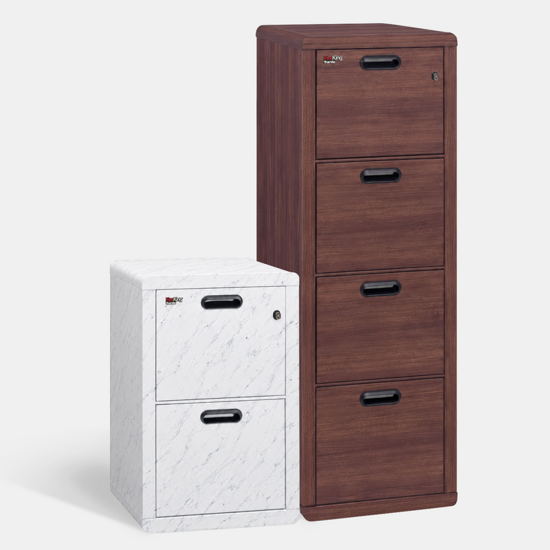 FireKing Turtle Contour Designer Series - Fire Rated File Cabinet, 1-Hour UL, Letter/Legal Filing, 2 or 4 Drawers - Multiple Colors